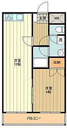 ホワイトヴィラ立川 1LDKの間取図画像