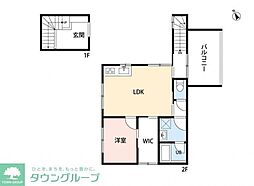 トレフル日野 1LDKの間取図画像