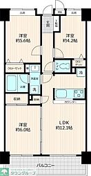 ハイホーム立川弐番館 3LDKの間取図画像