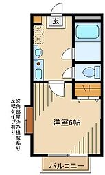 ジャポネ 1Kの間取図画像
