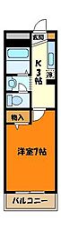 メゾングレースA 1Kの間取図画像