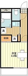 レオパレス羽衣 1Kの間取図画像