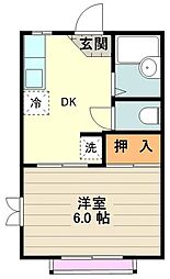 ハイム茜 1Kの間取図画像