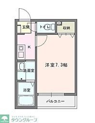メルディア八王子万町 1Kの間取図画像