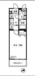 コスモアージュ 1Kの間取図画像