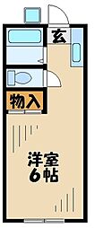 ちとせハイム ワンルームの間取図画像