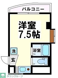 国立の杜 ワンルームの間取図画像