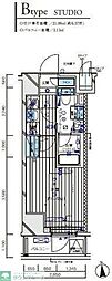 メインステージ八王子TokyoWest 1Kの間取図画像