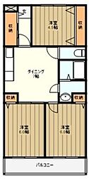 シーザーレジデンス福生 3DKの間取図画像