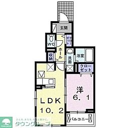 カルム・ヴィラージュ 1LDKの間取図画像