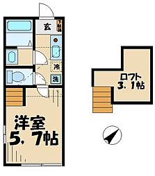 ガレリア淵野辺 1Kの間取図画像