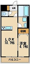 リコルテ橋本 1LDKの間取図画像