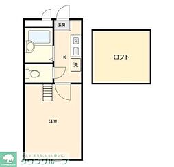 ヴイラ相模原2 1Kの間取図画像