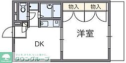 レオパレスゴールドレジデンス拝島町 1DKの間取図画像