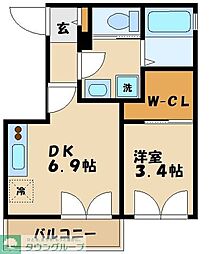 VillageHashimoto 1DKの間取図画像