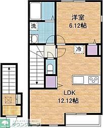 リーブルファイン八王子越野 1LDKの間取図画像