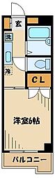 マンション如月 1Kの間取図画像
