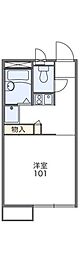 レオパレスDEEPFOREST 1Kの間取図画像