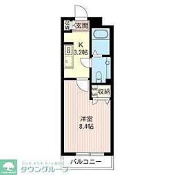 パークテラス立川 1Kの間取図画像