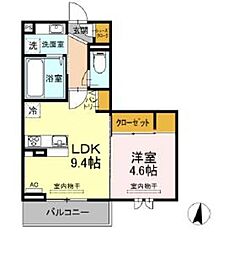 BLESS昭島A 1LDKの間取図画像