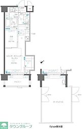 ZOOM立川CinemaSite 1LDKの間取図画像