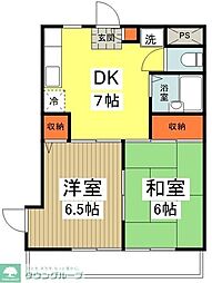 トレフールｄ 3階2DKの間取り
