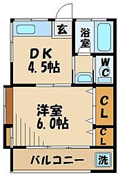 ハイツたちばな 1Kの間取図画像