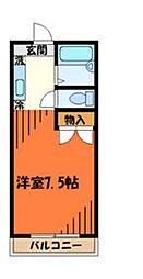 ドミトリー浅川 1階1Kの間取り