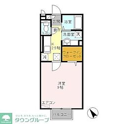 サンモール 1階1Kの間取り