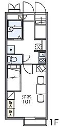 レオパレスＣＯＭＦＯＲＴ 1階1Kの間取り
