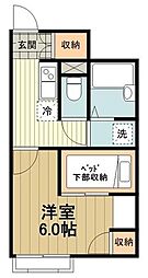 レオパレスセンターウエストI 1階1Kの間取り