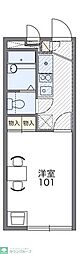レオパレスハピネス 2階1Kの間取り