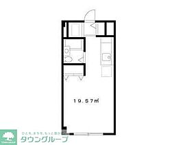 エステートピア黒沢 1階ワンルームの間取り