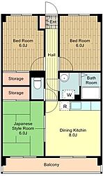 ラメール立川 2階3LDKの間取り