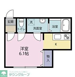 JR八高線 北八王子駅 徒歩9分の賃貸アパート 2階1Kの間取り