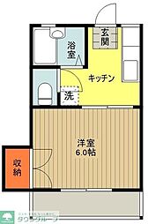 ANNEX1 2階1Kの間取り