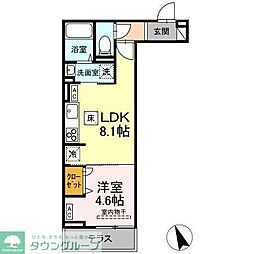 Asset-Court立川富士見町B 1階1LDKの間取り