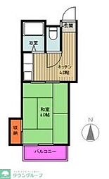 西武拝島線 東大和市駅 徒歩12分の賃貸アパート 2階1Kの間取り