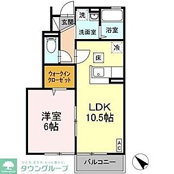 JR中央線 立川駅 バス32分 岸下車 徒歩6分の賃貸アパート 1階1LDKの間取り