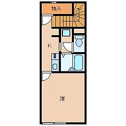 レオネクストシャトレーII 2階1Kの間取り