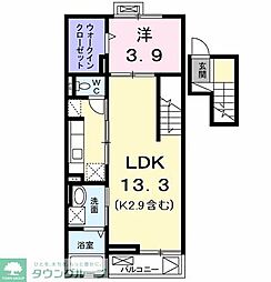 JR青梅線 昭島駅 バス16分 残堀下車 徒歩6分の賃貸マンション 4階1LDKの間取り