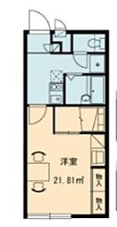 レオパレスポートサイドIII 1階1Kの間取り