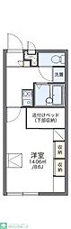 レオパレスアヴニールＢ 1階1Kの間取り