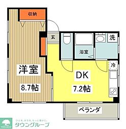 OMH 3階1DKの間取り