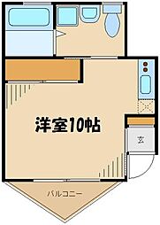カーサトレス 1階1Kの間取り