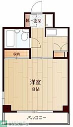 JR中央線 西八王子駅 徒歩7分の賃貸マンション 4階1Kの間取り