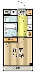 CITY　SPIRE国分寺 3階1Kの間取り