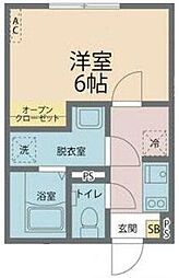 カインドネス八王子散田 1階1Kの間取り