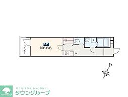 MELDIA福生III 1階1Kの間取り