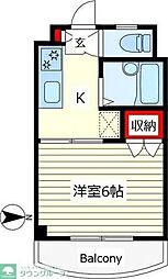 JR中央線 国立駅 徒歩15分の賃貸アパート 3階1Kの間取り